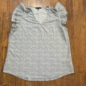 Adrianna Papell white with black spotted blouse